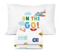 Sunny Side Up on the Go Twin Set Set - El juego de ropa de cama para nios de 3 piezas incluye cubierta de almohada - Hojas de microfibra de vehculo