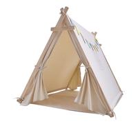 Sunny Sienna | Tipi infantil Crema, Tienda Tipi para ninos a partir de 2 anos | Tienda de Campana 100% algodon natural | Tienda de campana infantil en madera FSC 100% | Tienda Tipi 120 x120 cm
