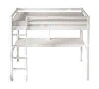 Sunny Sil Cama alta con escritorio, blanco | Para ninos sin colchon - Cama alta con escalera 208 x 100,5 x 172 cm / para colchon de dimensiones: 90 x 200 cm