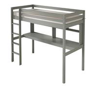 Sunny SIL Cama Alta con Escritorio, Gris | Cama Infantil - Colchon hibrido de 90 x 200 Incluido (14 cm, Espuma hibrida, Funda de Poliester) | Dimensiones totales: 208 x 100 x 172 cm.