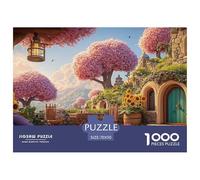 Sunny Terrace with Wooden Chairs 1000 Piezas Cartón Rompecabezas Magical City Imágenes Vibrantes Juego Familiar Puzzle para Niños Pequeños 70x50cm/1000pcs