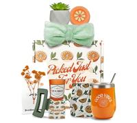 Sunny&Wise - Cestas de regalo con temática naranja para mujer, diseñadas en Estados Unidos, paquete de cuidado, regalos de cuidado personal, recuperate pronto, pensando en ti