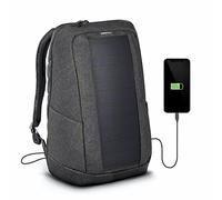 Sunnybag Iconic Mochila Solar con Panel Solar Integrado de 7 W, Puerto USB, Carga inalámbrica, Compartimento para portátil de 17 Pulgadas, 20 litros, Tejido Reciclado Resistente al Agua, Grafito