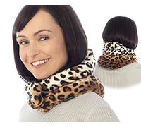 SunnyBay Almohadilla térmica para microondas, envoltura de cuello y hombro fría o caliente, húmedo y pesado, con cobertura de cuello ancha, 2.5 libras, 26 pulgadas de largo, leopardo