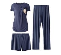 SUNNYBUY Soft Juego de Pijama, Azul Marino, XXL Mujeres