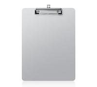 Sunnyclip Portapapeles de metal, portapapeles de aluminio reciclado resistente al óxido con clip de perfil bajo, placa para hoja de tamaño A4, para contratistas, oficina, negocios, escuela, profesor,