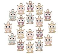 SUNNYCLUE 1 bo?te 24 pièces Hibou Breloque Animaux Pendentif Alliage émail Balancent Charme Lumière Or Strass Couleur Mixte pour la Fabrication de Bijoux Bricolage Artisanat Fournitures Résultats