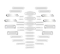 SUNNYCLUE 1 Boîte 40 Pièces Barre en Acier Inoxydable Liens Connecteurs Métal Rectangle Ovale Estampage Étiquettes 2 Trous Barre Blanche Perles Résultats pour Bracelet Collier Fabrication de Bijoux