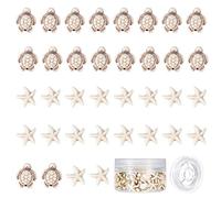 SUNNYCLUE 1 Caja 100 Piezas 2 Estilos Cuentas de Tortuga Cuentas de Estrella de Mar Cuenta de Verano para Fabricación de Joyas Cuenta de Turquesa Sintéticas Encantos de Tortuga Espaciadoras