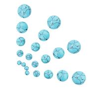 SUNNYCLUE 1 Caja 100PCS 5 tamaños Cabujones Piedra Redondos con Espalda Plana Cuentas Cabujón Piedras Preciosas Turquesas Sintéticas 4 mm / 6 mm / 8 mm / 10 mm / 12 mm para Hacer Joyas Bricolaje