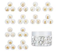 SUNNYCLUE 1 Caja 120 Piezas Constelaciones Cuentas de Vidrio Conectores de Signo del Zodiaco Cuentas 12 Estilos Chapado En Oro Abalorios Redondos Accesorios para Mujeres Pulseras de Bricolaje Collar