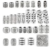 SUNNYCLUE 1 Caja 150 Piezas 15 Estilos Tubo Espaciador Cuentas Plata Agujero Grande Hueco Filigrana Columna Cuentas Metal Perlas Sueltas Aleación Espaciador Cuenta para Fabricación de Joyas DIY Pulser
