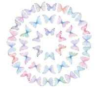 SUNNYCLUE 1 Caja 180 Piezas 6 Colores Tela Decoración de Mariposas 3D Adorno de Mariposa Organza Alas de Mariposa para Manualidades Joyería Pendientes Collar Pinza para el Cabello, Decoración