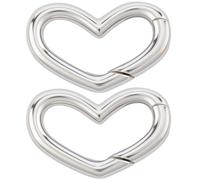 SUNNYCLUE 1 caja 2 piezas 925 plata de ley Corazón O anillos Anillo de puerta de la primavera Corazones de amor en forma de conector Cierre mosquetín Cerraduras de snap Clip hallazgos para joyería Hac
