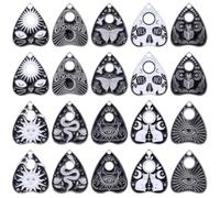SUNNYCLUE 1 caja 20 piezas 10 estilos Tarot Charms Esmalte A Granel Magic Charm Negro Plata Aleación Gato Halloween Ouijas Corazón Gótico Charm para Bisutería Charms DIY Suministros Pulseras Collar Ac