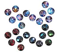 SUNNYCLUE 1 Caja 24 Piezas 12 cabujones de Cristal de Constelación Medio Redondo Diseño de Signo del Zodiaco Amuletos de Espalda Plana Astrología Horóscopo Cúpula Gemas para Hacer Joyas Suministros