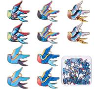 SUNNYCLUE 1 caja 30 piezas 5 colores Metal Pájaro Encanto A Granel Esmalte Animales Encantos Aleación Golondrina Ganso Palomas Pacíficas Pájaros Voladores Encanto para Hacer Joyas Encantos Mujeres Diy