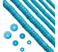 SUNNYCLUE 1 Caja 400 Piezas + Cuentas Planas de Turquesa Cuentas de Piedra de Disco Cuentas de Piedras Preciosas Cadena de Cuentas de Disco de Turquesa Cuentas de Turquesa Curativas Energéticas Lukcy