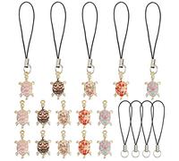 SUNNYCLUE 1 Caja 40pcs 5 Color Teléfono Charms Correa Kawaii Cellteléfono Charm Tortuga Mar Verano Hawaii Ocean Teléfono Charm para Mujeres Adultos DIY Monedero Llavero Moblie Teléfono Case Camera Bag