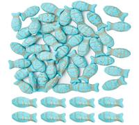 SUNNYCLUE 1 Caja 50 Piezas Cuentas de Turquesa Cuentas de Piedra de Pez Cuentas de Piedra Turquesa Cuentas de Peces Del Océano de Verano Piedras Preciosas de Energía Curativa Cuentas Sueltas de Turque