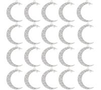 SUNNYCLUE 1 Caja 50 Piezas Encantos de Conector de Luna Encanto de Luna Creciente de Plata Conectores de Bruja Aleación Retro Celestial Luna Encanto de Enlace para Hacer Joyas Suministros de Encantos