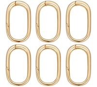 SUNNYCLUE 1 caja 6 anillos de Resorte de 0.77.18 in Chapado En Oro de {4} quilates con Gatillo de Latón Chapado En Oro de {4} quilates, Mosquetón Ovalado, Ganchos de Presión, Hebilla de Llavero, Peque