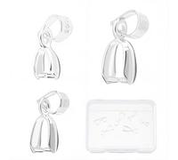 SUNNYCLUE 1 Caja 6 Piezas 3 Tamaño 925 Plata de Ley Pinch Bail Pinch Bails Pinch Clip Broches Cadena Conector Bailas Pinch Clip Broche para Bisutería Accesorios Collar Pulsera DIY Artesanía Mujeres Ad