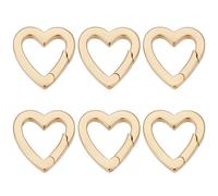 SUNNYCLUE 1 caja 6 piezas Anillo Tórico de Resorte de Gatillo Llaveros En Forma de Corazón de Latón Chapado En Oro de 18k Mini Clip Pequeño Ganchos de Presión Cierres Hebillas de Bolso Anillos de Suje