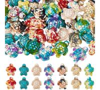SUNNYCLUE 1 caja 70 piezas 7 colores Cuentas de Tortuga A Granel Dijes de Cuentas de Tortuga Marina Turquesa Sintética Animal Del Océano Tortuga Cuentas Espaciadoras Sueltas para Manualidades DIY Joye