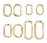 SUNNYCLUE 1 caja 8 piezas Anillos Ovalados de Resorte Chapados En Oro Real de 18 quilates Conector Mosquetón Llavero de Resorte de Metal Gatillo Llavero Hebilla Clip Broche para Llavero DIY Bolsa de C