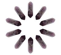 SUNNYCLUE 1 Caja de 10 Puntas de Cristal de Amatista Cuarzo Hexagonal Curación de Chakras Piedras Preciosas Facetadas Piedras de Bala Puntiagudas Varitas Talladas para Hacer Joyas Collar