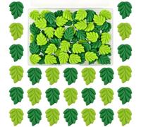 SUNNYCLUE 1 Caja de 100 cabujones de Resina con Diseño de Hojas de Arce Verde, con Reverso Plano, para Manualidades, Álbumes de Recortes, Fundas de Teléfono, Pinzas para el Pelo, Etc.