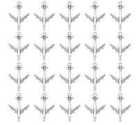 SUNNYCLUE 1 caja de 100 dijes de Avión de Plata, Dijes de Avión Tibetanos Antiguos de Metal, Colgantes de Avión, Avión de Pasajeros, para Hacer Joyas, Collares, Llaveros, Pendientes, Manualidades, Bol