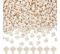 SUNNYCLUE 1 Caja de 1000 Cuentas Cruzadas Acrílicas Blancas, Pequeñas Cuentas Cruzadas Acrílicas de Pascua de Imitación Turquesa, Espaciadores Sueltos de Plástico para Hacer Joyas, Pulseras, Collares