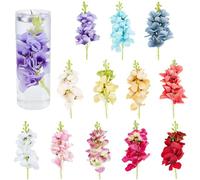 SUNNYCLUE 1 caja de 12 flores Flotantes de 12 colores para Relleno de Jarrones de Flores de Seda, Surtido de Pequeñas Velas Flotantes, Flores Artificiales de Imitación para Centros de Mesa de Navidad,