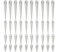 SUNNYCLUE 1 caja de 120 piezas de Dijes de Cono Dijes de Púas de Plata Largos Dijes de Púas de Estilo Gótico Tibetano Vintage Circular Gótico Punk para Hacer Joyas Dijes Mujeres Collares Pulsera