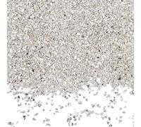 SUNNYCLUE 1 Caja de 150g de Cristales Triturados Plateados con Purpurina Cristales Rotos Irregulares A Granel Decoración Gruesa Chispas Metálicas Trozos Pequeños Chips para Decoración de Uñas Relleno
