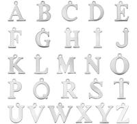 SUNNYCLUE 1 Caja de 156 dijes de Letras Mayúsculas de 26 Estilos, Dijes del Alfabeto de Acero Inoxidable, Colgantes Iniciales de la A A la Z para Collares, Pulseras, Pendientes, Bisutería, Accesorios