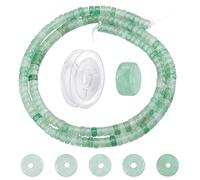SUNNYCLUE 1 Caja de 160 Cuentas de Piedra Natural Heishi Disco de Aventurina Verde Cuentas Planas Redondas de Piedras Preciosas con Hilo Elástico de 10 Yardas para Hacer Joyas Manualidades