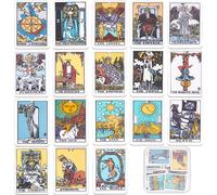 SUNNYCLUE 1 caja de 18 estilos de dijes de tarot, dijes de tarot, dijes de tarot a granel, acrílico de la suerte, dijes de adivinación de astrología, amuleto mágico para hacer joyas, suministros de