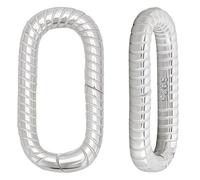 SUNNYCLUE 1 caja de 2 cierres de Plata de Ley con Forma Ovalada Y 925 cierres de Resorte para Anillos, con Forma de Raya Ovalada grandes, Cierres de Metal para Pulseras, Mosquetones, Cierres de Aro pa