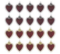 SUNNYCLUE 1 caja de 20 dijes góticos de corazón de Halloween, dije de amor rojo a granel, espinas de amor malvado, dije esmaltado con diamantes de imitación para hacer joyas, abalorios, hallazgos,
