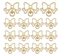 SUNNYCLUE 1 caja de 20 ganchos giratorios de metal, cierres giratorios de resorte, clip de llavero de mariposa de metal, hebilla colgante de lazo, cierre de pinza de langosta para hacer joyas, bolsa