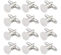 SUNNYCLUE 1 caja de 20 gemelos de 10mm con Botón de Plata En Blanco, de Aleación de Latón, Redondos, Planos, para Trajes de Negocios, Pequeños, con Tachuelas, para Hombres, para Hacer Manualidades, Ne