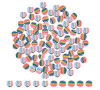 SUNNYCLUE 1 caja de 200 piezas de Cuentas de Arcilla Polimérica Arcoíris de 10 mm, Cuentas de Arcilla de Corazón, Amor Y2k, Kawaii, Meñique, Coloridas, Pequeñas, Planas, Redondas, Espaciadoras, A Gran