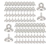 SUNNYCLUE 1 caja de 200 piezas de Cuentas de Plata Gorras de 10.{118} in de Cuentas de Gorras de Extremo de Cuentas Colgantes Conector Redondo para Hacer Joyas, Collares, Pendientes, Pulseras, Mujeres