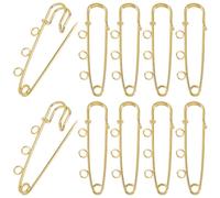 SUNNYCLUE 1 caja de 30 alfileres de Seguridad Dorados para Falda Escocesa Alfileres de Metal Resistentes de Hierro A Granel Broches de Decoración con 3 agujeros para Suéteres Sombreros Bufandas Faldas