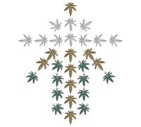 SUNNYCLUE 1 Caja de 30 Piezas de 3 Estilos de Abalorios de Hojas de Marihuana, Abalorio de Hojas de Arce, Maceta Médica, Cannabis, Cáñamo, Hierba, Estilo Tibetano, Colgantes Mentales