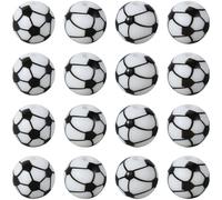 SUNNYCLUE 1 Caja de 32 Cuentas de Silicona con Forma de Balón de Fútbol, de 1.2cm, Redondas Y Suaves, de Las Cinco grandess Ligas de Fútbol Europeas, para Hacer Joyas, Pulseras, Llaveros Y Manualidad
