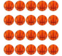 SUNNYCLUE 1 caja de 32 cuentas de silicona de bola pequeñas de baloncesto, bolas redondas deportivas de baloncesto, cuentas de silicona para hacer joyas, accesorios de bricolaje, llavero, collar,